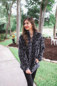 Black Leopard Pullover