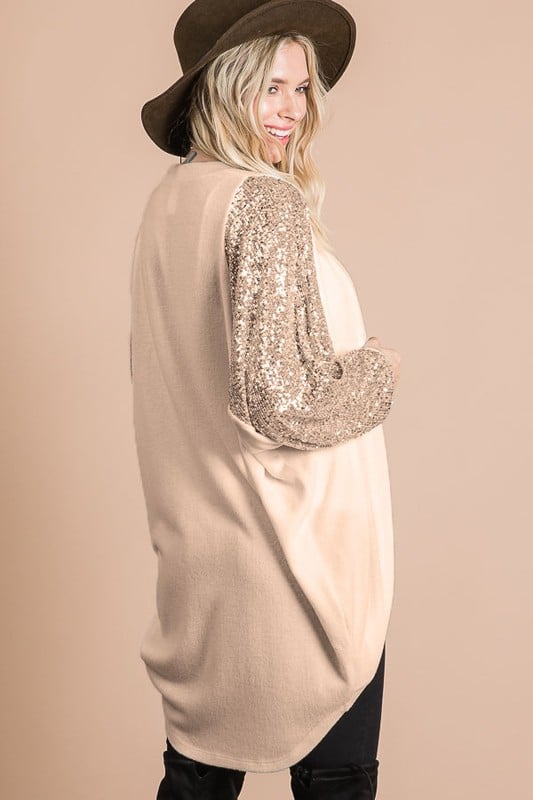 Kakhi Sequin Cardigan