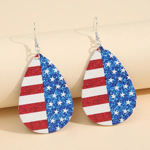 Flag Leather Earrings