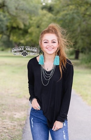 Black Long Sleeve Butter Basic Top