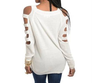 WHITE cut sleeve top