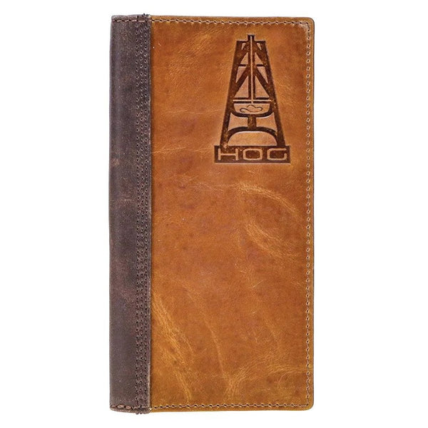 "HOG " TAN & BROWN LEATHER RODEO WALLET