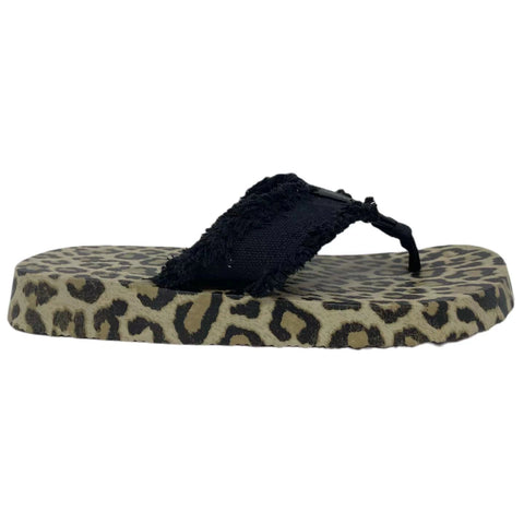 Black Leopard Tallulah Flip Flops