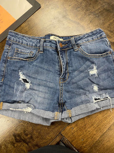 Girls Distressed Denim Shorts