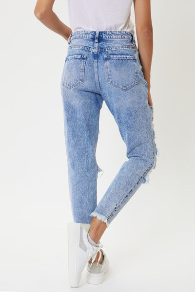 K5201 High Rise Distressed Boyfriend Jean