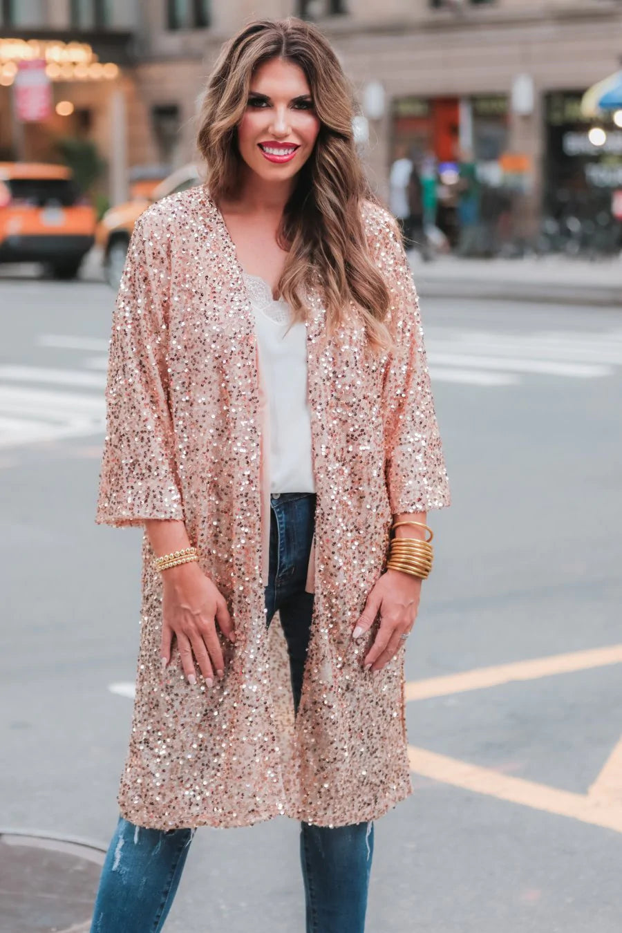 All Ritz Sequin Kimono Rhinestone Divaz