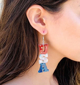 Acrylic USA Earrings