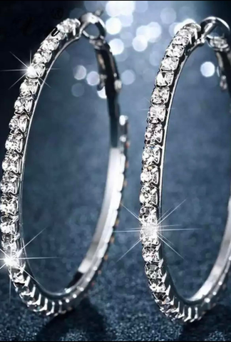 Rhinestone Hoop Earrings