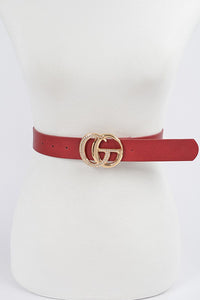 Red Faux Leather Belt