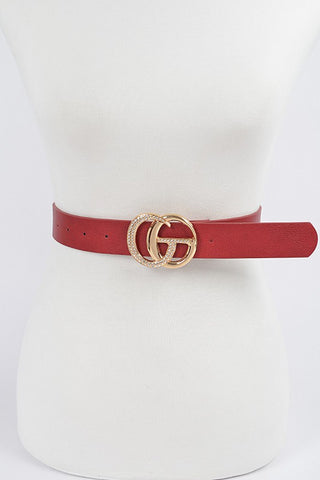 Red Faux Leather Belt