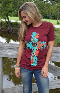 Maroon Leaf It To Jesus Tee