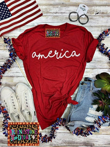 Red America Tee