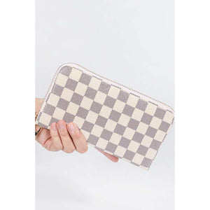 White Check Wallet