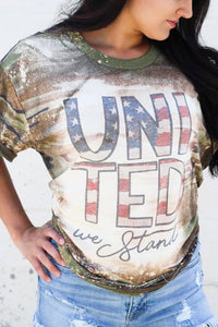 Bleached Camo United We Stand Tee