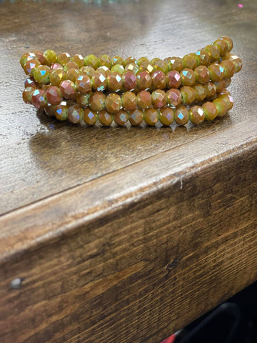 Green/Goldish Bead Bracelet