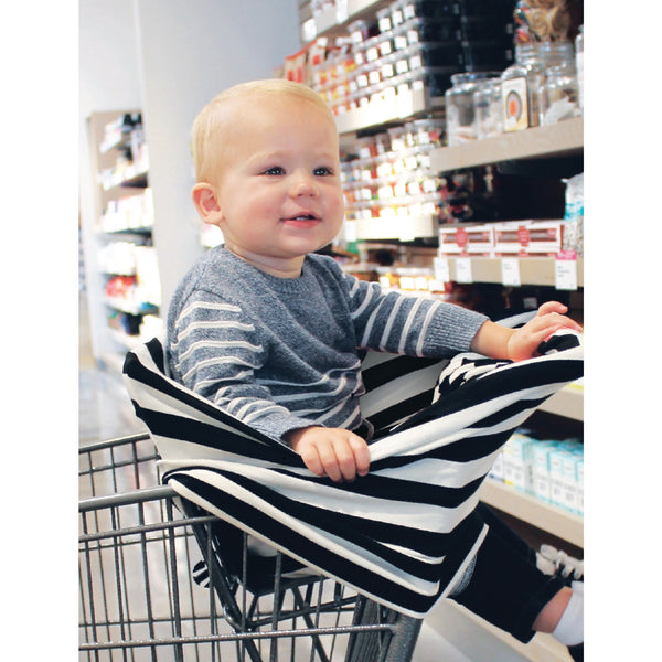 Black + White Stripe Mom Boss™ Nursing & Shopping Cover