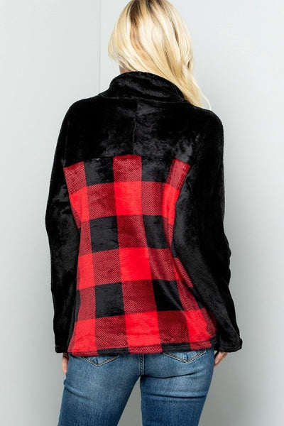 Plaid Sherpa Pullover