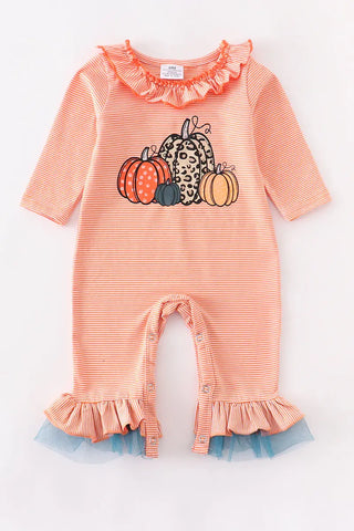 Pumpkin Ruffle Baby Romper