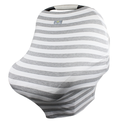 Grey/White Stripe Mom Boss™ 4-in-1 Multi-Use Car Seat + Nursing Cover