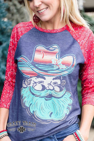 Denim Santa Raglan