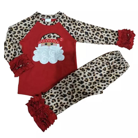 Ruffle Leopard Santa Set