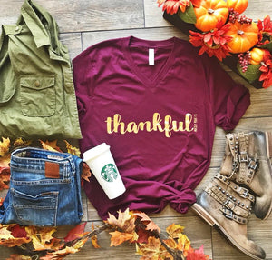 Maroon Thankful Tee