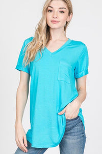 Blue Pocket Basic Tee