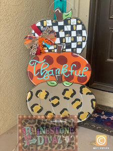 Triple Stacked Pumpkin Door Hanger