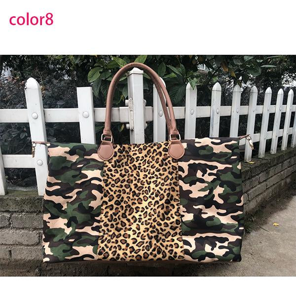 Camo With Leopard Contrast Weekender Tote