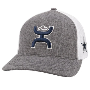 "DALLAS COWBOYS" FLEXFIT GREY/WHITE HAT W/HOOEY LOGO