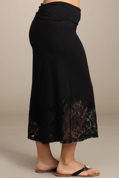 Black Gaucho Side Lace Capri