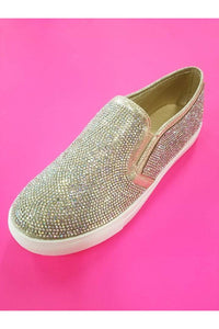 Champagne Rhinestone Slip ons