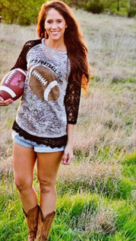 Football Lace Burnout Raglan