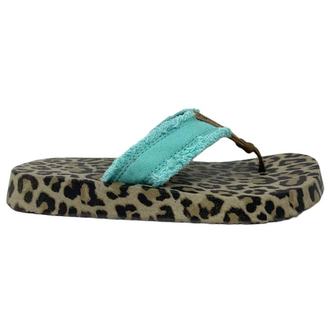 Aqua Leopard Tallulah Flip Flops