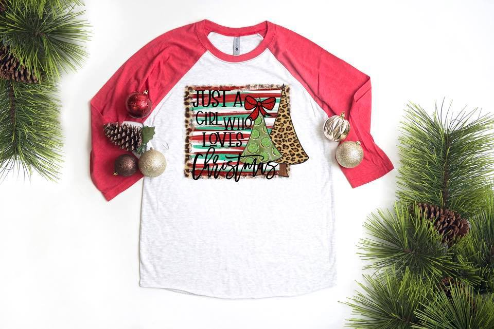 Girl Who Loves Christmas Raglan