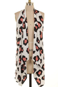 White Leopard Cardigan Vest