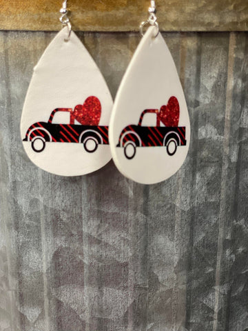 Valentine Truck Earrings