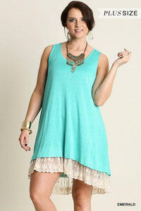 Mint With White Lace Dress