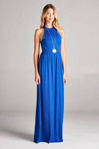 Royal Blue Halter Maxi Dress