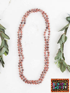 60" Muted Orange Jasper Bead Necklace