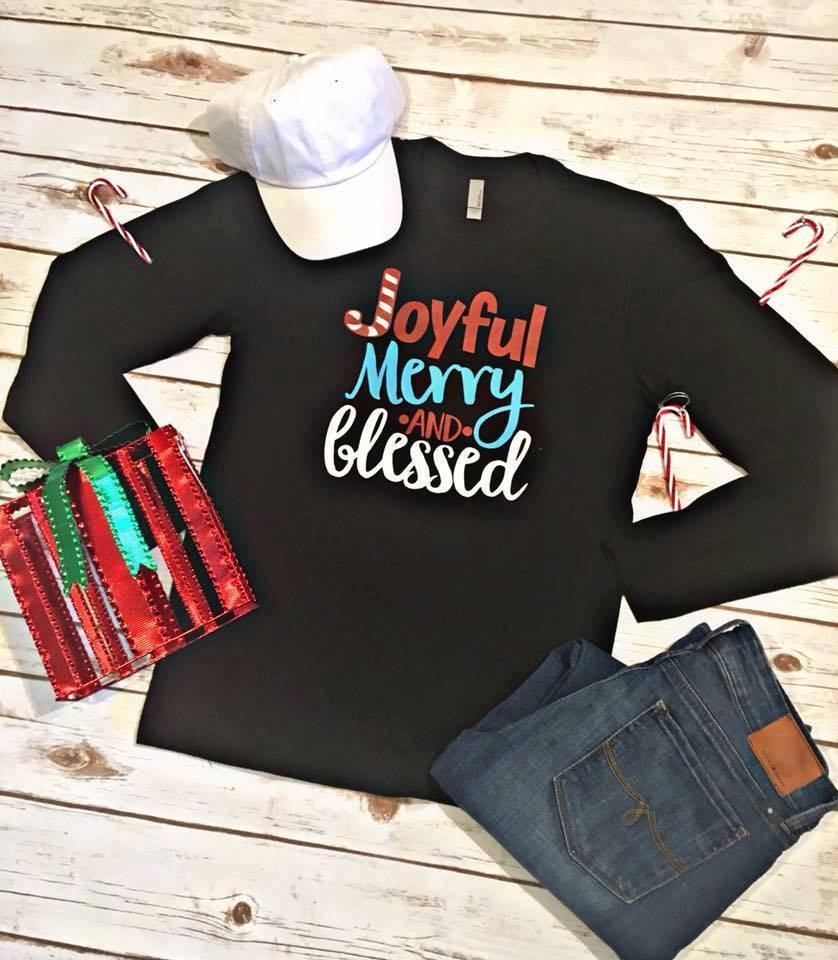 Joyful Merry And Blessed Long Sleeve tee