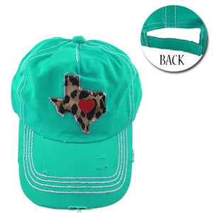 Turquoise Leopard Tx Hat