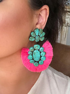 The Roan Earrings- Hot Pink