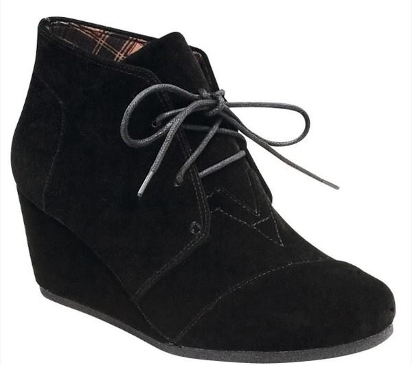 Black Wedge Bootie