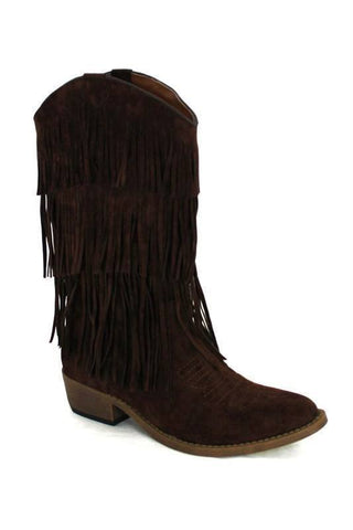 Brown Fringe Cowgirl Boot