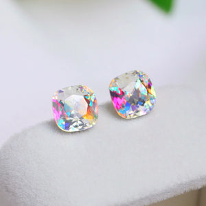 AB Crystal Square Earrings