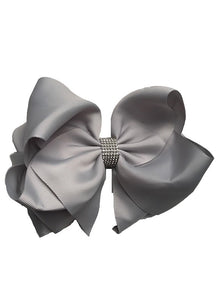 Dark Grey Double Layer Rhinestone Bow