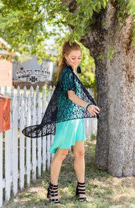 Black Albuquerque Aztec lace kimono