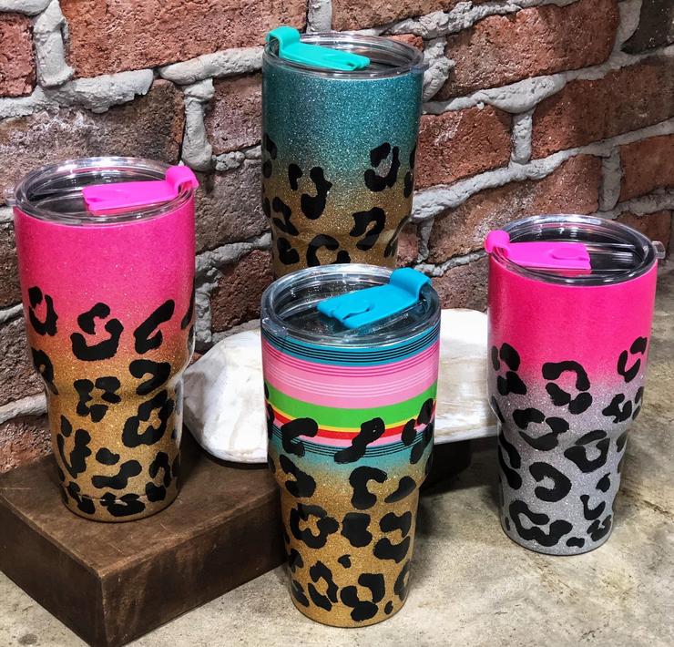 Leopard Glitter Tumblers