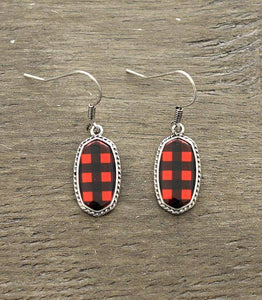 Mini Red Plaid Kendra Earrings